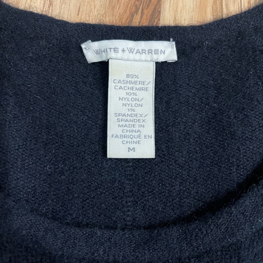 White + Warren Black Cashmere Sweater Size M. Quiet luxury - Picture 4 of 8